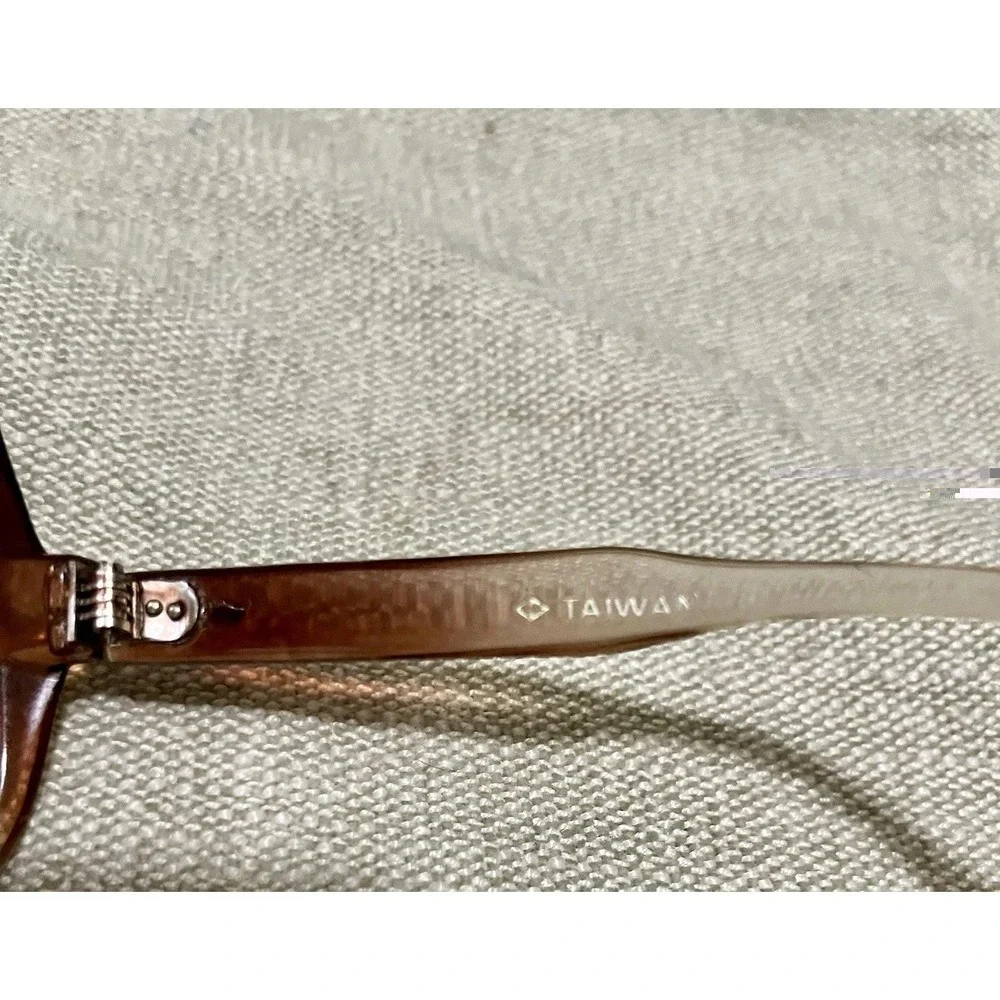 70s Oversized Sunglasses Gradient Brown Translucent Plastic Square Frame Taiwan